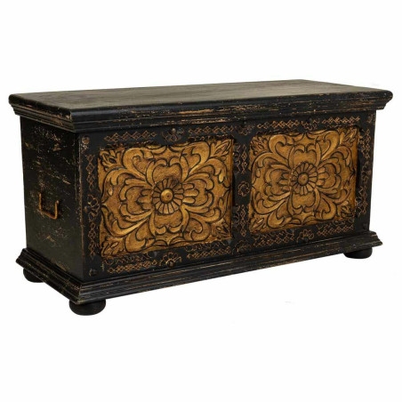 Baúl Alexandra House Living Negro Hierro Madera de mango 40 x 47 x 10