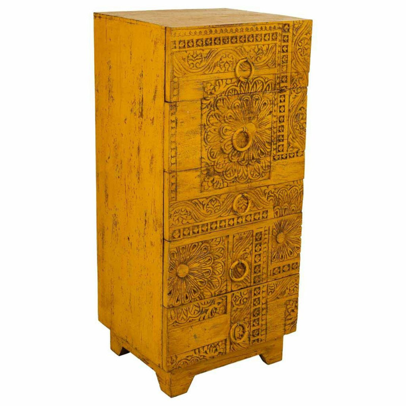 Cajonera Alexandra House Living Amarillo Hierro Madera de mango 40 x 1