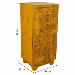 Cajonera Alexandra House Living Amarillo Hierro Madera de mango 40 x 1