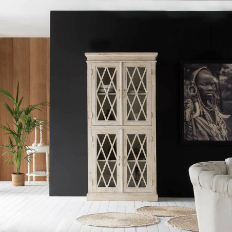 Vitrina Alexandra House Living Vidrio Hierro Madera de mango 40 x 183