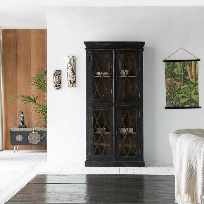 Vitrina Alexandra House Living Vidrio Hierro Madera de mango 40 x 183