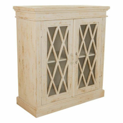 Recibidor Alexandra House Living Blanco Vidrio Hierro Madera de mango