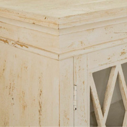 Recibidor Alexandra House Living Blanco Vidrio Hierro Madera de mango