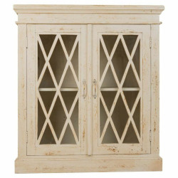 Recibidor Alexandra House Living Blanco Vidrio Hierro Madera de mango