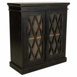 Recibidor Alexandra House Living Negro Vidrio Hierro Madera de mango 4