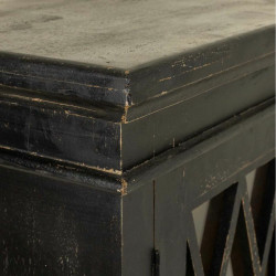 Recibidor Alexandra House Living Negro Vidrio Hierro Madera de mango 4