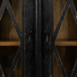 Recibidor Alexandra House Living Negro Vidrio Hierro Madera de mango 4