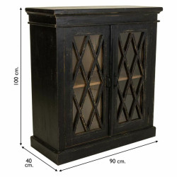 Recibidor Alexandra House Living Negro Vidrio Hierro Madera de mango 4