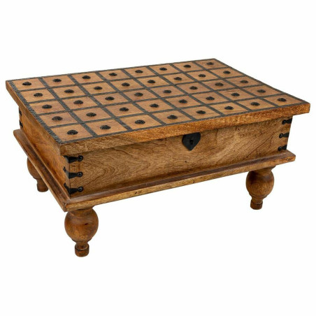 Baúl Alexandra House Living Marrón Metal Madera de mango 40 x 30 x 6