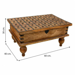Baúl Alexandra House Living Marrón Metal Madera de mango 40 x 30 x 6