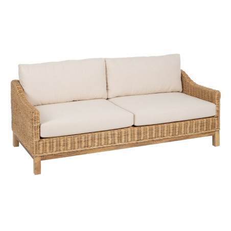Sofá de Jardín Natural Madera de mango Foam Fibra natural 180 x 86 x