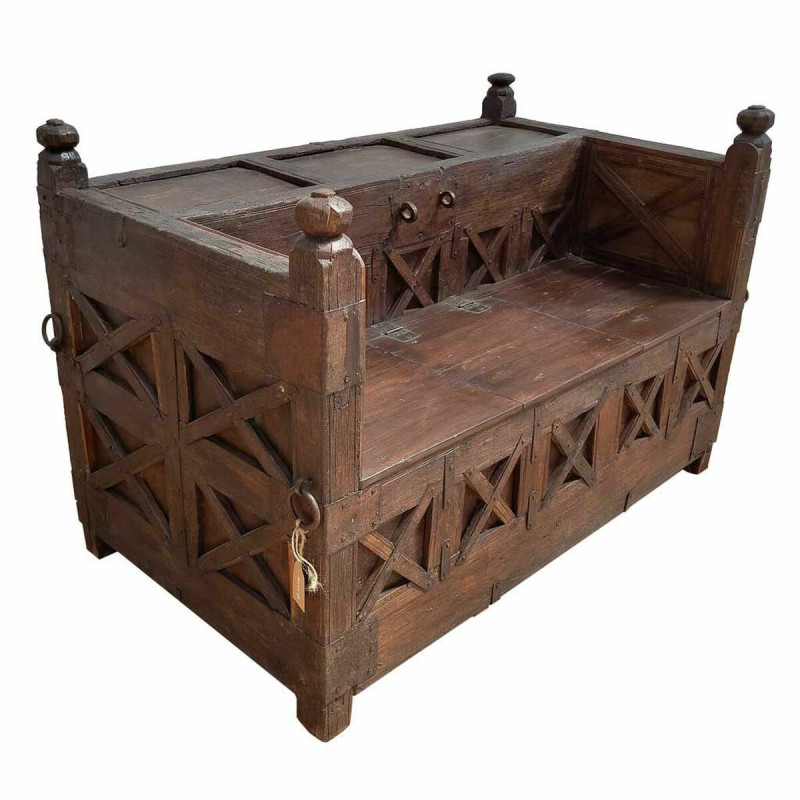 Banco Alexandra House Living Marrón Madera de mango 84 x 99 x 144 cm Banco Alexandra House Living Marrón Madera de mango 84 x 99 x 144 cm
