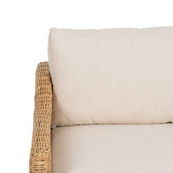 Sofá de Jardín Natural Madera de mango Foam Fibra natural 180 x 86 x
