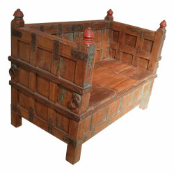 Banco Alexandra House Living Marrón Madera Reciclada 74 x 104 x 134 c