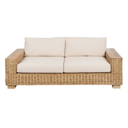Sofá de Jardín Natural Madera de mango Foam Fibra natural 198 x 88 x