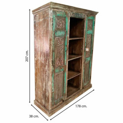 Estantería Alexandra House Living Marrón Verde Madera de mango 38 x