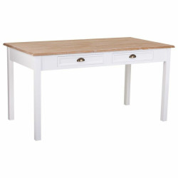 Mesa Alexandra House Living Blanco Marrón 80 x 78 x 150 cm Con cajone