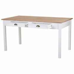 Mesa Alexandra House Living Blanco Marrón 80 x 78 x 150 cm Con cajone