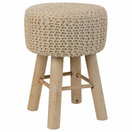 Taburete Alexandra House Living Crema Bambú Pino Esponja Madera MDF 3
