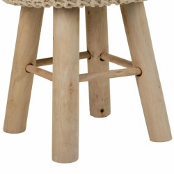 Taburete Alexandra House Living Crema Bambú Pino Esponja Madera MDF 3