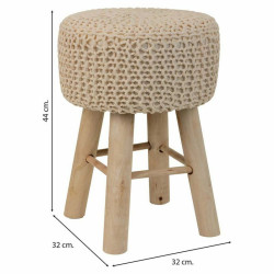 Taburete Alexandra House Living Crema Bambú Pino Esponja Madera MDF 3
