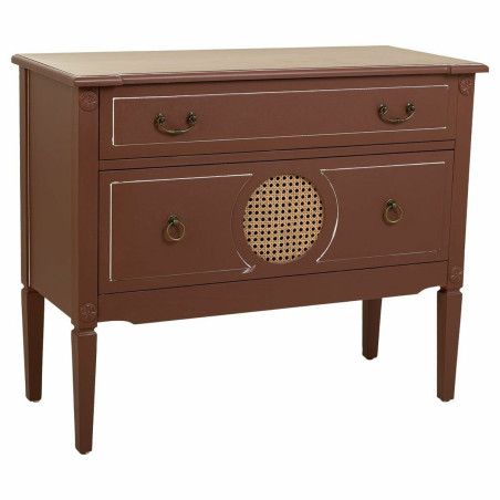 Cómoda Alexandra House Living Marrón Natural Ratán Madera de abeto
