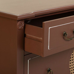 Cómoda Alexandra House Living Marrón Natural Ratán Madera de abeto