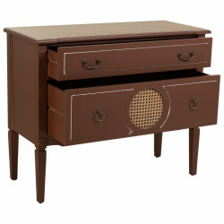 Cómoda Alexandra House Living Marrón Natural Ratán Madera de abeto