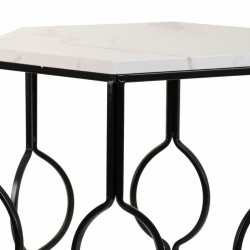 Juego de 2 mesas Alexandra House Living Blanco Hierro Madera MDF 39 x