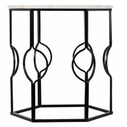 Juego de 2 mesas Alexandra House Living Blanco Hierro Madera MDF 39 x