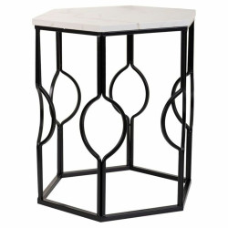 Juego de 2 mesas Alexandra House Living Blanco Hierro Madera MDF 39 x