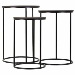 Juego de 2 mesas Alexandra House Living Negro Hierro Madera MDF 39 x 5