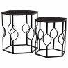 Juego de 2 mesas Alexandra House Living Negro Hierro Madera MDF 39 x 5