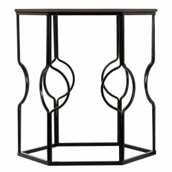 Juego de 2 mesas Alexandra House Living Negro Hierro Madera MDF 39 x 5
