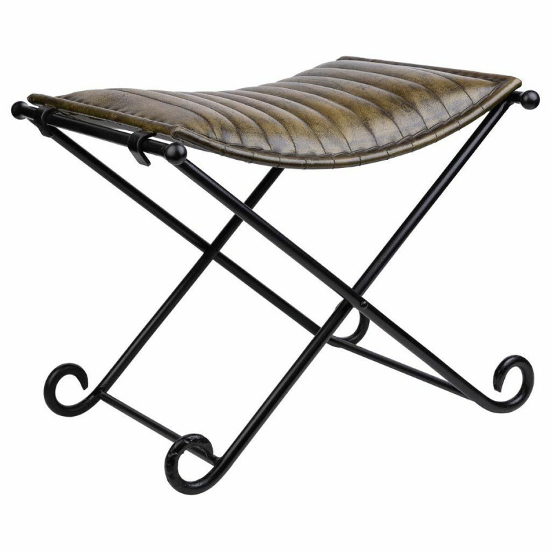 Banqueta Alexandra House Living Verde Cuero Metal Hierro 45 x 45 x 52 Banqueta Alexandra House Living Verde Cuero Metal Hierro 45 x 45 x 52