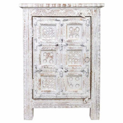 Mesita de Noche Alexandra House Living Blanco Marrón 40 x 53 x 73 cm