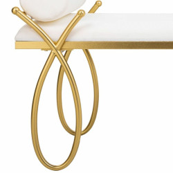 Banqueta Alexandra House Living Oro Espuma Hierro Madera MDF 49 x 53 x