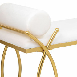 Banqueta Alexandra House Living Oro Espuma Hierro Madera MDF 49 x 53 x
