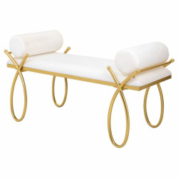 Banqueta Alexandra House Living Oro Espuma Hierro Madera MDF 49 x 53 x