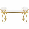 Banqueta Alexandra House Living Oro Espuma Hierro Madera MDF 49 x 53 x