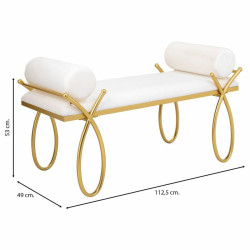 Banqueta Alexandra House Living Oro Espuma Hierro Madera MDF 49 x 53 x