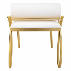 Banqueta Alexandra House Living Oro Espuma Hierro Madera MDF 49 x 53 x