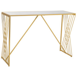 Recibidor Alexandra House Living Oro Hierro Espejo Madera MDF 40 x 80