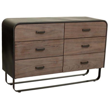 Cómoda Alexandra House Living Marrón Madera Hierro Chapa Madera de a