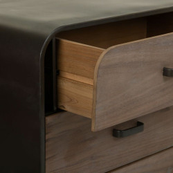 Cómoda Alexandra House Living Marrón Madera Hierro Chapa Madera de a
