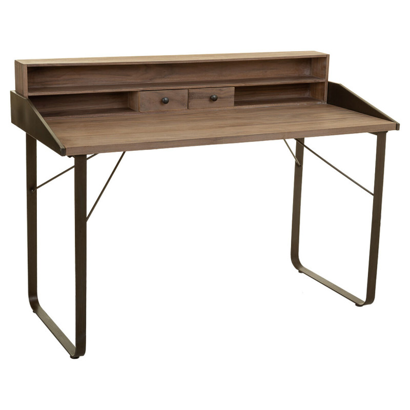 Escritorio Alexandra House Living Marrón Madera Hierro Chapa Madera d