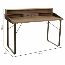 Escritorio Alexandra House Living Marrón Madera Hierro Chapa Madera d