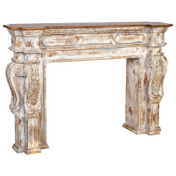 Recibidor Alexandra House Living Blanco Gris Madera de mango 33 x 98 x