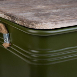 Taburete Alexandra House Living Verde Metal Cuerda Madera de abeto 36