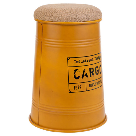 Taburete Alexandra House Living Naranja Arpillera Metal Esponja Madera